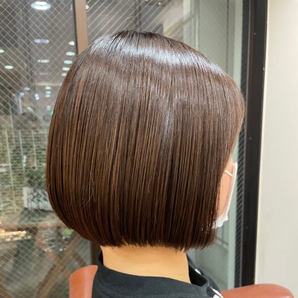 ミニボブ×白髪ぼかし|HAIR BRAND Link 【リンク】トアロード店