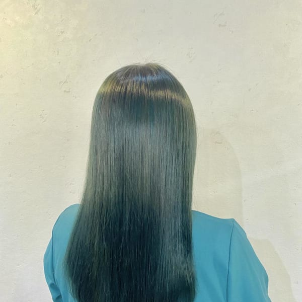 ブリーチ無しグリーンカラー