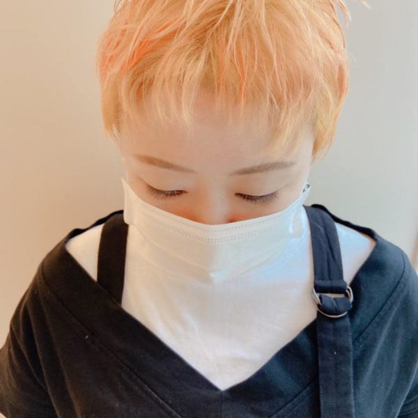 【大名】ピクシーカット/オレンジ/デザインカラー☆山之内