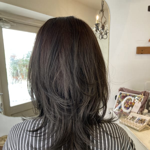 アッシュグレージュウルフミディアム狛江経堂梅ヶ丘美容室