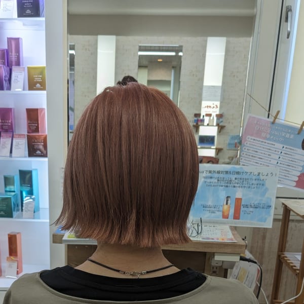 ミニボブ+オレンジピンク