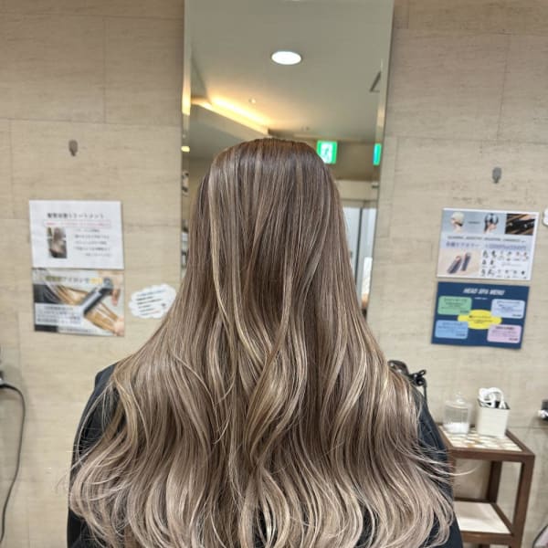 バレイヤージュロングレイヤーミルクティー2258