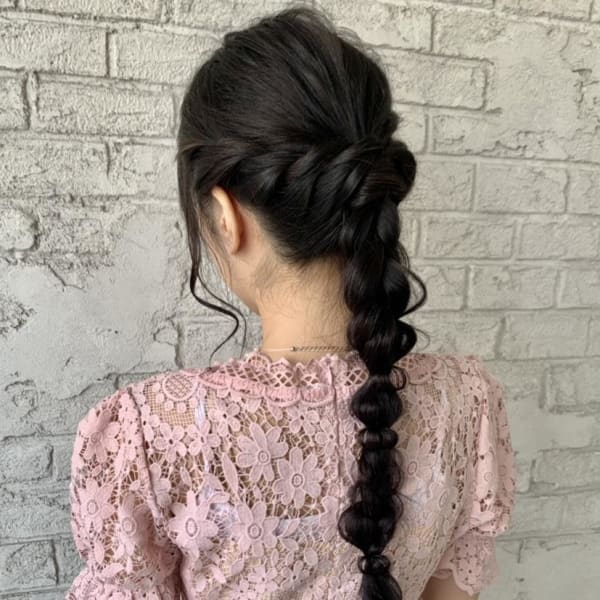 お呼ばれアレンジ♪大人可愛いタイト編みおろし 6039