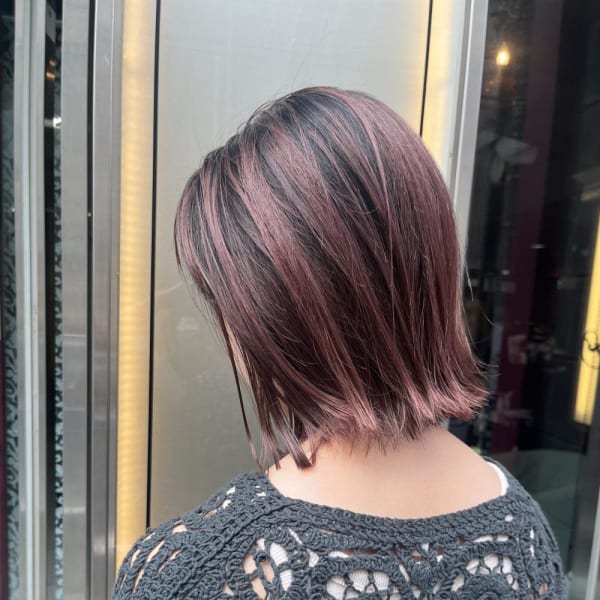 バレイヤージュ/秋カラー/切りっぱなしボブ/外はね【錦糸町】