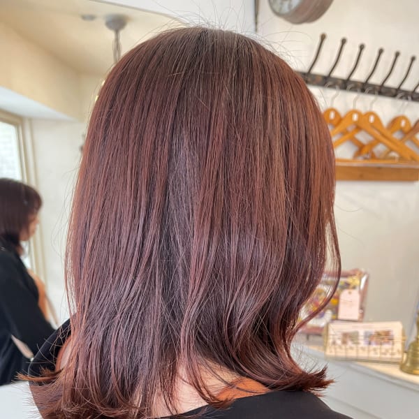 結べる大人ミディウルフレイヤー外ハネ可愛い小顔ヘア梅ヶ丘