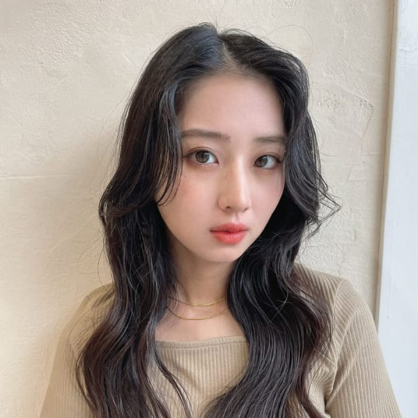 大人美人アッシュオリーブショコラアッシュ韓国風巻きモテ髪