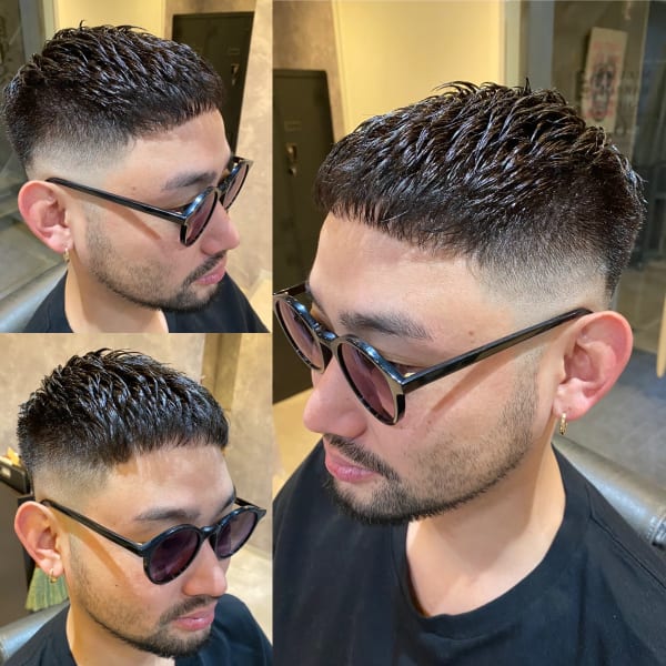 黒髪クロップフェード