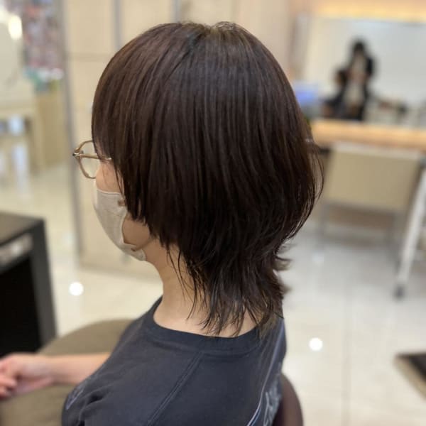 ★くびレイヤーエモージュ前髪マチルダボブインナーグレージュ