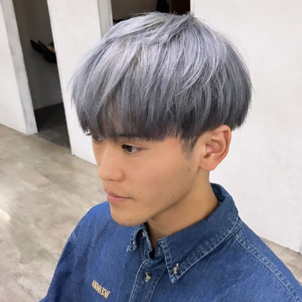 ショートマッシュシルバーグレーカラー