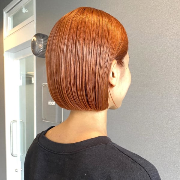 《kitin吉祥寺》オレンジカラー 艶 ボブ