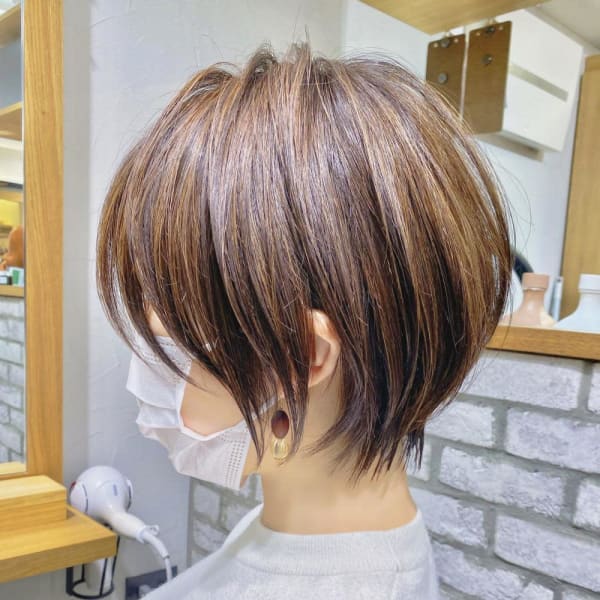 30代/40代 絶壁解消・小顔前下がりショートボブ【中村】