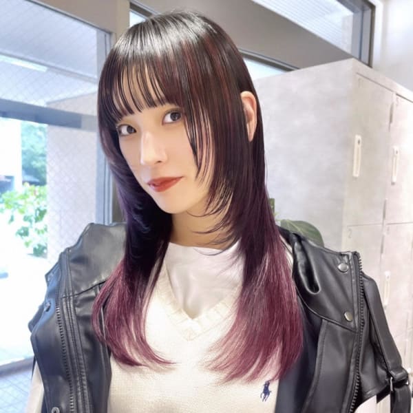 【rizu】#デザインカラー #カシスカラー #顔まわり