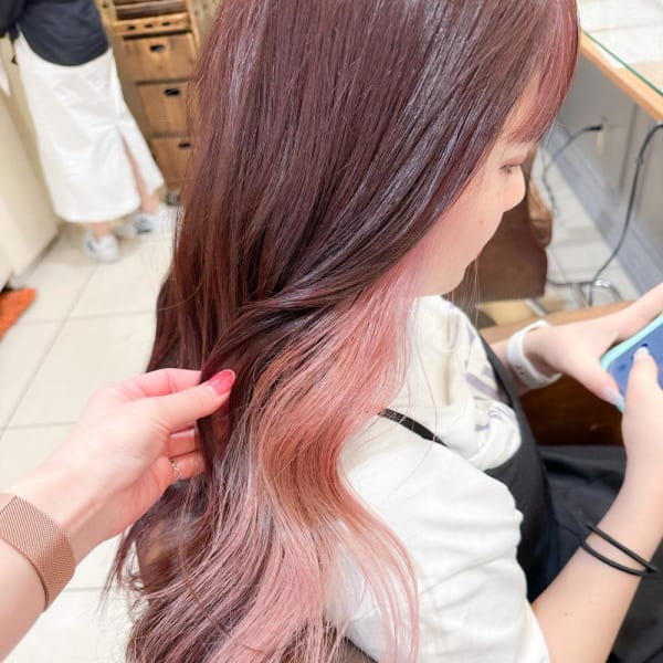 シアピンク×チェリーピンクインナーカラー【横浜】k