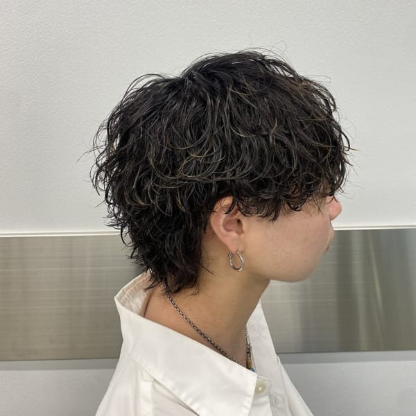 【ウルフ波巻きパーマ】韓国風 メンズパーマ