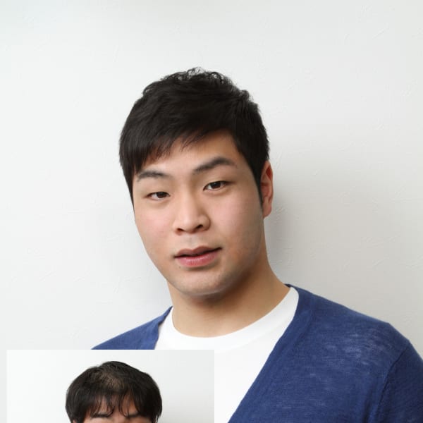男前アッシュブラックショート