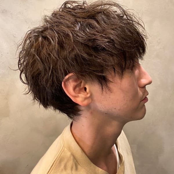 スパイラルパーマ ツーブロックマッシュ