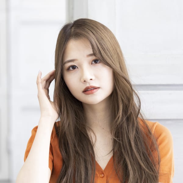 【Totia堀江】斜めバング×レイヤーロング×アッシュオリー|Totia 堀江