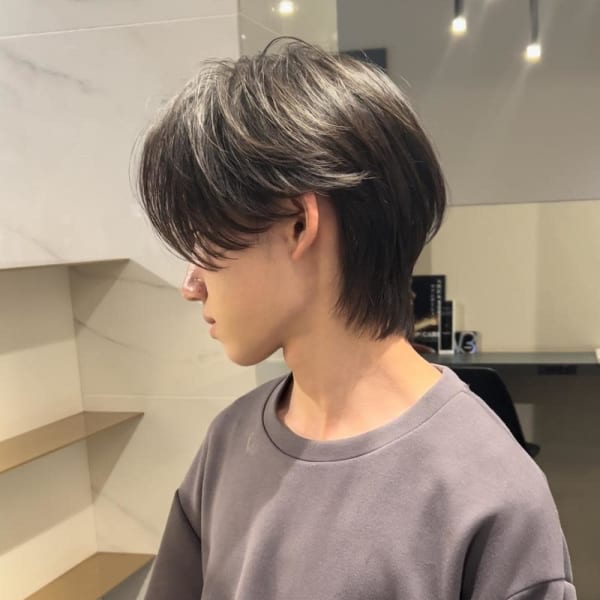 韓国風センターパートウルフ