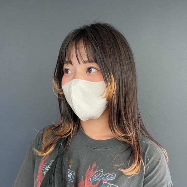 裾カラー/ブリーチ/デザインカラー