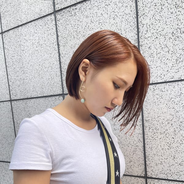 【天神赤坂】20代30代/ミニボブ/オレンジヘアー/ボブ