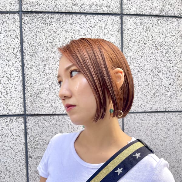 【福岡天神赤坂】20代30代/ピンクオレンジ/ミニボブ