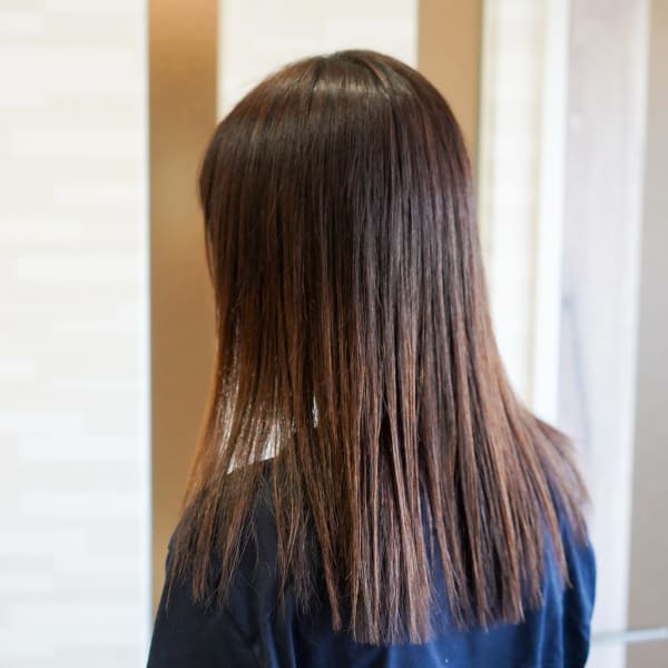 縮毛矯正×切りっぱなしロブ Hair straight