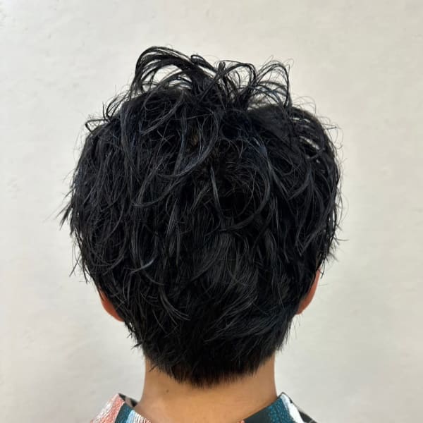 束感爽やかナチュラルツイストスパイラルパーマ×アップバング