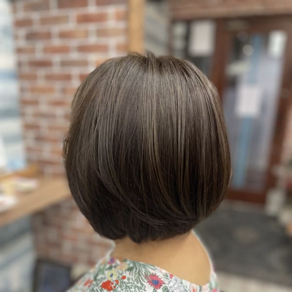 ひし形のボブと呼ばれるスタイル。