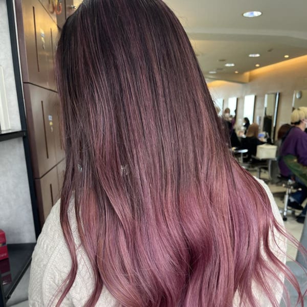 30.40代パールピンクハイライトグラデーション