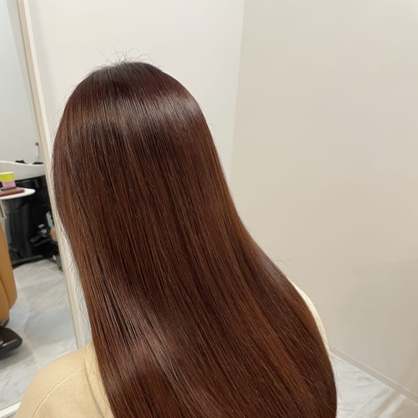 ブリーチなし/ピンク/艶カラー/髪質改善/トリートメント