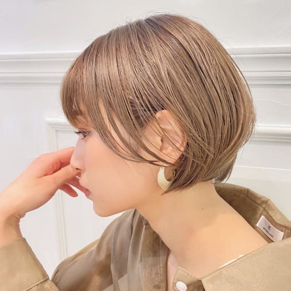 大人可愛い丸みショートボブ