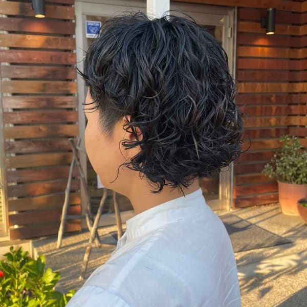 ボブパーマ　ミディアム　40代30代