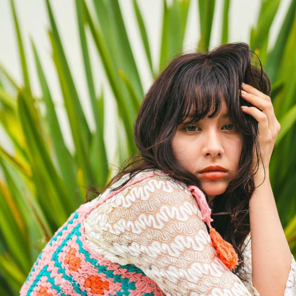 黒髪/グレーベージュ/レイヤーロング/前髪パーマ/津田沼|LUCK Hair Space【ラックヘアスペース】