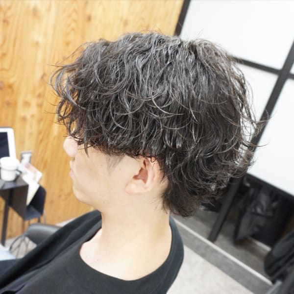 メンズ波巻きパーマスタイル