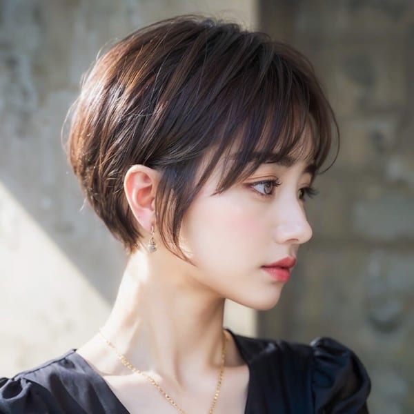 20代30代40代50代大人可愛いひし形丸み絶壁解消ショート