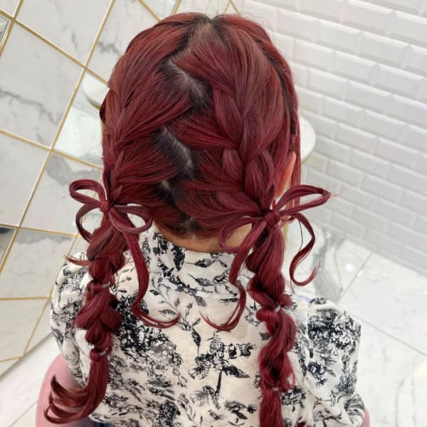 girlyかわいいふわふわリボンツイン♪aika