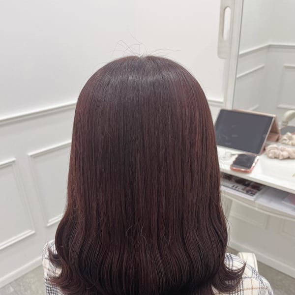 ブリーチなし*秋にもオススメワインレッド*新井