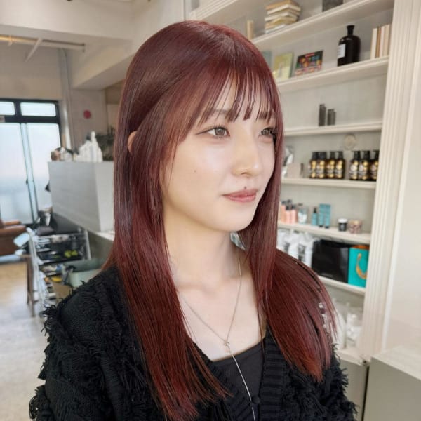 【pignon】髪質改善トリートメント 赤髪 ストレートヘア