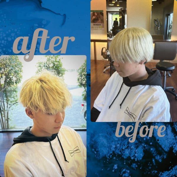 トップ2ブリーチのショートマッシュ