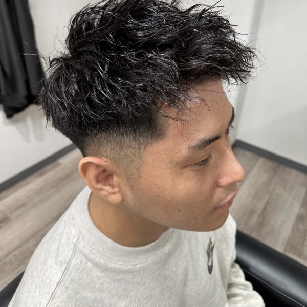 フェード×ツイストパーマ