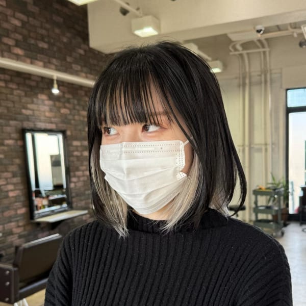 【pignon】インナーカラー イヤリングカラー ボブ