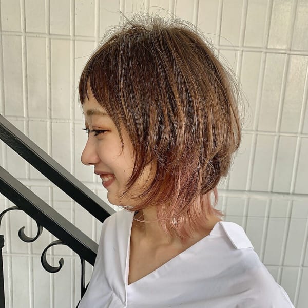 10代20代/大人可愛い/インナーカラー/ウルフ/ケアブリー|QUALIS 赤塚店