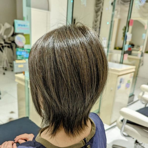 《白髪活かしカラー》×ショートウルフ【我孫子】