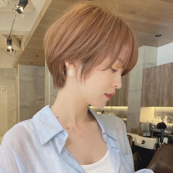 ショートボブ髪型30代40代50代前髪あり前髪なし面長畠田