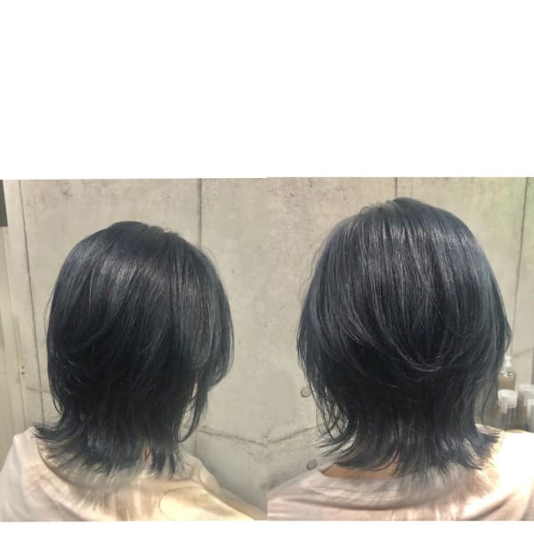 ナチュラルウルフカット/ユニセックス#ネイビーグレー