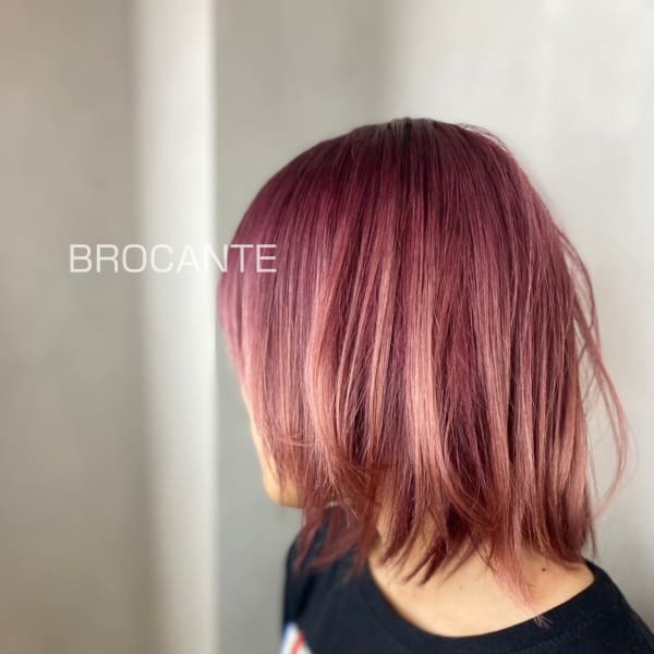 ピンク イルミナカラー 立川 ブリーチオンカラー wカラー