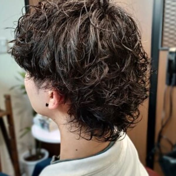 【マッシュウルフ】スパイラルパーマ