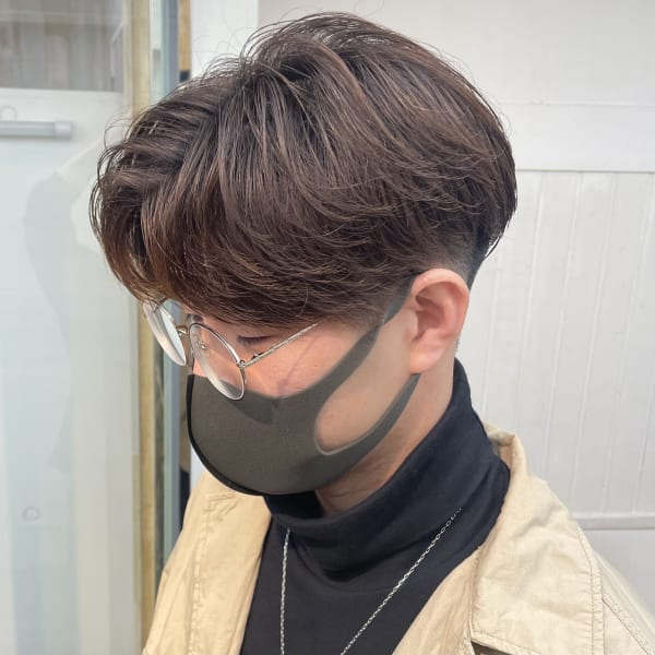 韓国風センターパート ニュアンスパーマ