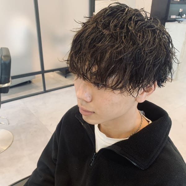 マッシュ×パーマ