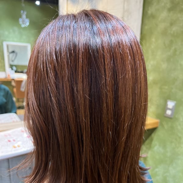 ブリーチなしオレンジブラウンイルミナAujuaトリートメント